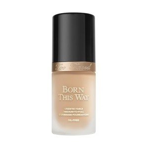 Too Faced Born This Way Natural Finish Longwear Liquid Foundation | Medium-To-Full Coverage | Hydrating + Oil Free, 1 Fl Oz, Nude