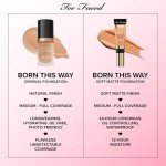 Too Faced Born This Way Natural Finish Longwear Liquid Foundation | Medium-To-Full Coverage | Hydrating + Oil Free, 1 Fl Oz, Nude
