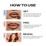 Sacheu Lip Liner Stay-N - Peel Off Lip Stain. Long Lasting Matte Lip Tattoo, Transfer Proof Lipstain Infused with Hyaluronic Acid & Vitamin E, for All Skin Types. Vegan and Cruelty-Free, p-INKED
