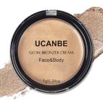 UCANBE Cream Bronzer for Face & Body, Natural Golden Sun-Kissed Glow Highlighter, Luminous Buildable Coverage for Long Lasting Bronzed Glow, Lightweight Brighten Contour Multi-Use Makeup Palette