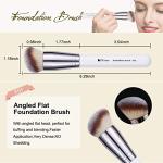 DUcare Makeup Brushes 3Pcs Foundation Contour Bronzer Brush,Concealer Brush,Blusher Powder Brush, Face Kabuki Travel Buffing Stippling Liquid Blending Makeup brush set White