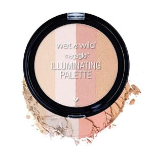 wet n wild MegaGlo Illuminating Blush Makeup Powder Palette, Catwalk Pink, Highlighter Face Make Up