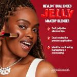 Revlon Dual Ended Jelly Makeup Blender Tool, Silicone Makeup Applicator for Blush, Bronzer, Concealer, Contour, Eyes, and Lips, 1 count