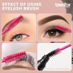 Teenitor 200 Pcs Mascara Wands & Lip Applicators - Disposable Makeup Applicators in Hot Red