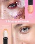 MORGLES 50Pcs Double Head Eyeshadow Applicators with A Container Sponge Makeup Applicators Cosmetic Tool Dual Sides Eye Shadow Brush