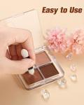 MORGLES 50Pcs Double Head Eyeshadow Applicators with A Container Sponge Makeup Applicators Cosmetic Tool Dual Sides Eye Shadow Brush