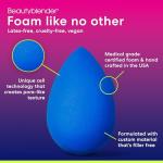 Beautyblender® | Sapphire Beauty Blender Makeup Sponge, Super-Soft Foam Easily Blends Foundations, Powders & Creams, Made in USA, Reusable, Washable, Streak Free Application, Vegan, Cruelty Free
