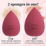 DUcare Makeup Blender Sponge for blending liquid Foundations, Powders and Creams. Flawless, Professional Streak Free Application Blend, Vegan, Cruelty Free