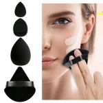 12 pcs Makeup Sponge Blender Sponges for Liquid, Cream, and Powder, Make up sponges for foundation Powder Puff Face Triangle Face Makeup Puff Wet Dry Dual-Use (Black)