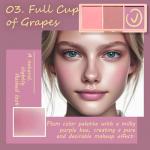 3 Color Matte Pink Blush Palette with Brush, Long Lasting Cheek Makeup, Light and Smooth Blush Powder for Face Beauty