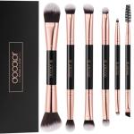 Docolor Double Sided Makeup Brushes, 6Pcs Double Ended Eyeshadow Brush Set Professional Eye Makeup Brushes Set Foundation Eyeshadow Blending Eyebrow Travel Make Up Brushes Kits