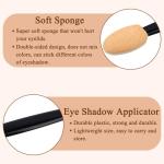 300PCS Eyeshadow Applicator Sticks, Disposable Eye Shadow Sponge Applicators, Makeup Applicators for Girls, Lady and Women