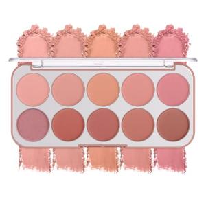 10 Color Blush Palette: Lightweight Face Powder Blush - Smooth Long-lasting Makeup Powder For Cheeks - Buildable Color Women Makeup Blush