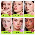 GLAM CODE Liquid Blush for Cheeks Duo - Hydrating Cream Blush for Daily - Blendable & Buildable Cheek Tint for Sensitive Skin - Lightweight, Skincare Infused Dewy Cheek Finish for All Skin Types - #03