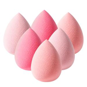 6Pcs Pink Makeup Sponge Set 6– Beauty Blender for Foundation, Concealer, Powder & Cream – Soft, Latex-Free Cosmetic Applicators