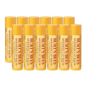 Burt's Bees Lip Balm - Original Beeswax 12 Count Pack in Bulk, Lip Moisturizer With Responsibly Sourced Beeswax, Tint-Free, Natural Origin Conditioning Treatment, 12 Tubes, 0.15 oz