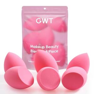 GWT Makeup Sponge Set, 6 Pcs Latex-Free Beauty Blender Sponges for Foundation, Liquid & Cream, Ultra-Soft Wonder Sponges, Multi-Angle Blending, Ideal Stocking Stuffers for Women