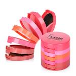 UCANBE 5 Colors Face Blusher Palette Waterproof Matte Long Lasting Lightweight Blush Powder Pink Coral Blushing Pallet with Brush Mirror Women Makeup Gift Set Kit