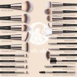 Makeup Brushes Set, Mlemle Professional 25 Pcs Makeup Kit, Include Powder Foundation Concealers Blush Eye shadows 21 Pcs Makeup Brushes and 2 Powder Puff, 2 Makeup Sponge(B02-CreamBlack)