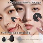 Makeup Brushes Set, Mlemle Professional 25 Pcs Makeup Kit, Include Powder Foundation Concealers Blush Eye shadows 21 Pcs Makeup Brushes and 2 Powder Puff, 2 Makeup Sponge(B02-CreamBlack)