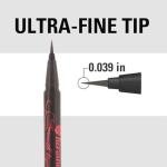 Heroine Make by KISSME Liquid Eyeliner Pen with Ultra-Fine 0.1mm Tip, Waterproof Eyeliner for Sensitive Skin, Cat Eye Liner for Long Lasting Wear, Made in Japan, Brown Black SMOOTH, 1 Count