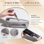 Travel Makeup Brush Set BS-MALL 14 Pcs with 1 Pcs Makeup Sponge – Essential Foundation Powder Concealers, Eye Shadows, Blush Makeup Brushes with Travel Makeup Case (Champagne)