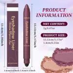 Shadow Liner 2in 1 Eyeliner Eyeshadow, Shadow Liner Duo Plum, Eyeliner + Eyeshadow, Waterproof, Smooth, Long-Lasting & Smudge-Proof Wear,Easy to Color（Champagne+Purple）