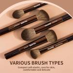 MAANGE 14-Piece Makeup Brush Set with Aluminum Ferrule- Premium Synthetic Makeup Brushes Kit Foundation Powder Brush Eye Shadow for Beginners & Professionals(Dark Coffe)