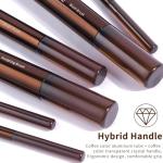 MAANGE 14-Piece Makeup Brush Set with Aluminum Ferrule- Premium Synthetic Makeup Brushes Kit Foundation Powder Brush Eye Shadow for Beginners & Professionals(Dark Coffe)