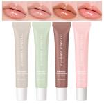 AZHAIBUQI Glossy Butter Lip Balm Set, Instant Moisture and Hydration, Long-lasting Hydrating Non-Sticky Lip Gloss, Care and Soften Dry Lips , 4 Pcs