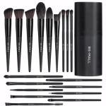 BS-MALL Makeup Brush Set 18 Pcs Premium Synthetic Foundation Powder Concealers Eye shadows Blush Makeup Brushes with black case (C-Black）