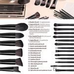 BS-MALL Makeup Brush Set 18 Pcs Premium Synthetic Foundation Powder Concealers Eye shadows Blush Makeup Brushes with black case (C-Black）