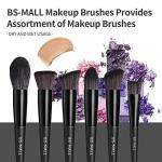 BS-MALL Makeup Brush Set 18 Pcs Premium Synthetic Foundation Powder Concealers Eye shadows Blush Makeup Brushes with black case (C-Black）