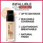 L'Oreal Paris Makeup Infallible Up to 32 Hour Fresh Wear Lightweight Foundation, 425 Linen, 1 Fl Oz, Packaging May Vary