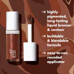 e.l.f. Camo Liquid Bronzer & Contour, Silky Highly Pigmented Formula, Creates a Long-Lasting Bronzed Glow & Natural Look, Vegan & Cruelty-Free, 2 Fair/Light