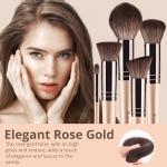 BEAKEY 12pcs Vegan Makeup Brush Set Soft high-density Taklon fibers,durable birch handles,zero shedding,easy to clean,perfect for creating any look