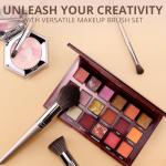 BEAKEY 12pcs Vegan Makeup Brush Set Soft high-density Taklon fibers,durable birch handles,zero shedding,easy to clean,perfect for creating any look