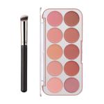 JUYANGYAN 10 Colors Blush Palette for Cheeks, Lightweight Matte Finish Blush Powder for Face, Buildable Facial Makeup Palette
