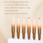 Contour Highlighter Stick，2-in-1 Dual-Ended Cream Bronzer & Highlighter Sticks Pen for Face Body Contouring Makeup- Buildable，Waterproof, Easy to Apply Suitable for Beginners，03Darker Nude+Light Pink