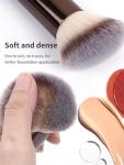 MAANGE 4 PCS Foundation Makeup Brush Set Double-ended Kabuki Contour Brush for Liquid Powder Concealer Cream Cosmetics Blending Blush Face Makeup Tools Kit (Coffee)