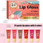 AZEN 24 Pack Lip Gloss Set, Color Lip Oil for Dry Cracked Lips Moisturizing Hydrating Nourishing with Vitamin E