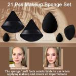 21 pcs Black Beauty Blender Makeup Sponge Bulk:Blender Sponges 21 Pcs for Liquid, Cream, and Powder, Multi-colored Pink make up sponges for foundation