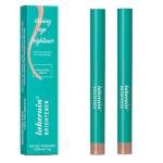 2-Pack Long-Lasting Waterproof Eye Shadow Stick & Eyeliner Pencil - Glittering Brightener for Stunning Highlights
