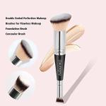 Daubigny Makeup Brushes Dual-ended Foundation Brush Concealer Brush Perfect for Any Look Premium Luxe Hair Rounded Taperd Flawless Brush Ideal for Liquid, Cream, Powder,Blending,Concealer(Angled)