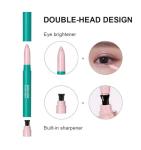 2-Pack Long-Lasting Waterproof Eye Shadow Stick & Eyeliner Pencil - Glittering Brightener for Stunning Highlights