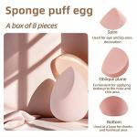 8pcs Makeup Sponges Set - Latex-Free, Blending Beauty Sponge for Liquid, Cream & Powder, Soft Non-Absorbent, Multi-Size with Case，Multi-Shape Beauty Blenders for Liquid and Powder