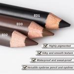 WanTuoluo Eyebrow Pencils for Women with Sharpener, 6Pcs Hard-Core Wooden Eye Brow Eye Liner Pencils for Beginner Makeup, Waterproof & Sweat-Proof (6Pcs-Dark Brown)