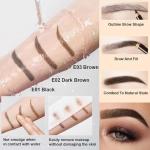 WanTuoluo Eyebrow Pencils for Women with Sharpener, 6Pcs Hard-Core Wooden Eye Brow Eye Liner Pencils for Beginner Makeup, Waterproof & Sweat-Proof (6Pcs-Dark Brown)