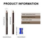 WanTuoluo Eyebrow Pencils for Women with Sharpener, 6Pcs Hard-Core Wooden Eye Brow Eye Liner Pencils for Beginner Makeup, Waterproof & Sweat-Proof (6Pcs-Dark Brown)