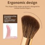 MAANGE 8 PCS Makeup Brush Set Double-end Makeup Brushes Foundationfor Blending Liquid Powder Concealer Contour Eyeshadow Blush Double Sided Brushes Set (Coffee Gold)